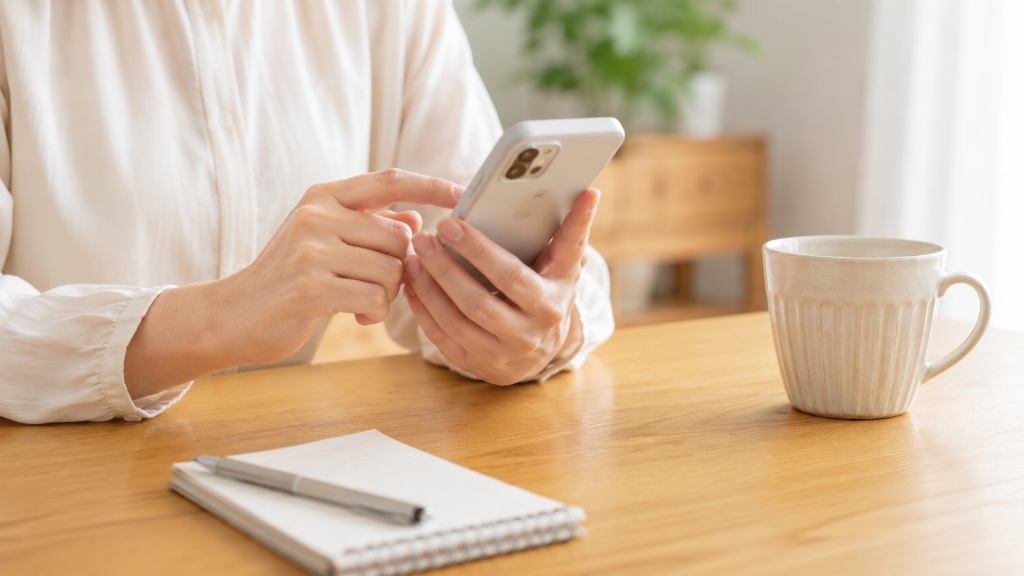 スマホでお問い合わせしているイメージ